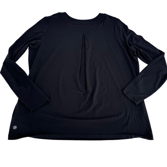 Athleta Crew Neckline Revive Long Sleeve Shirt Black Size Small - Picture 3 of 8